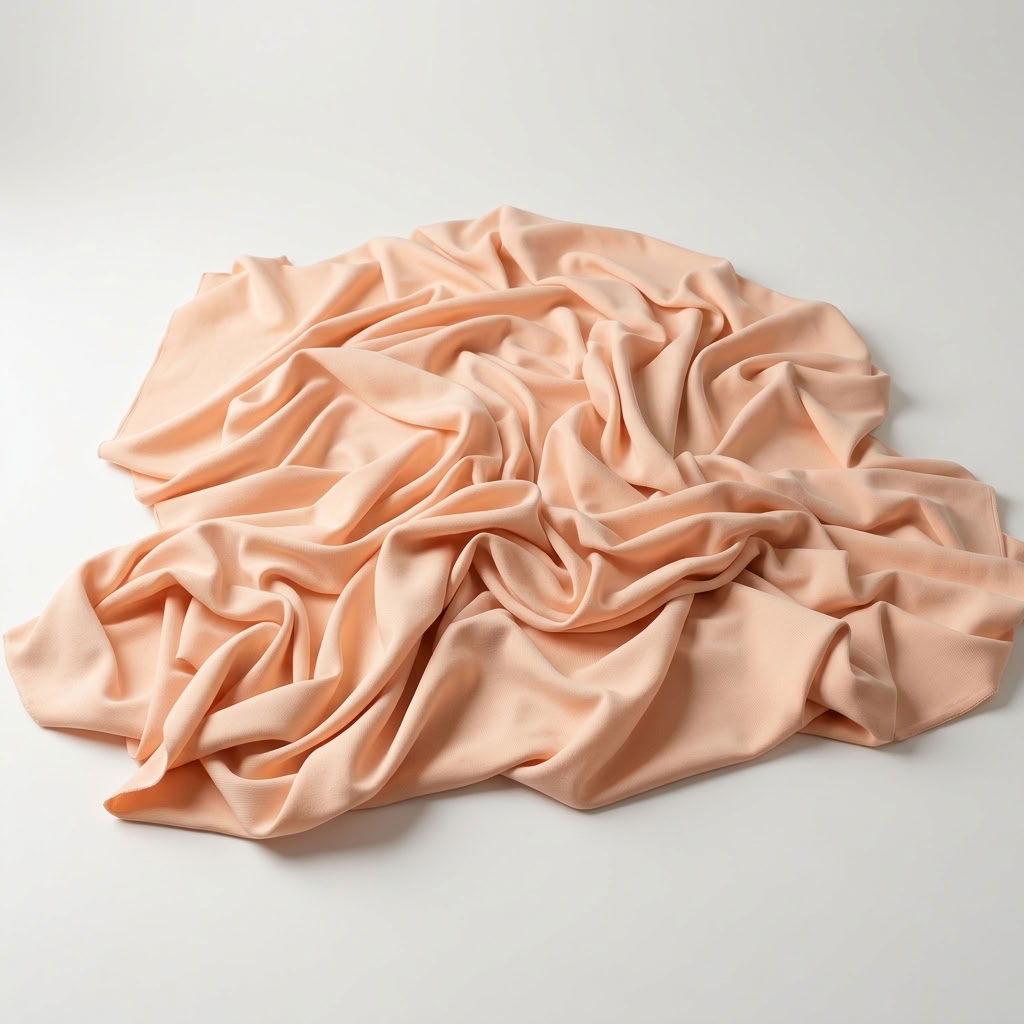 Interlock (Stretch) Drapery Panel in Peach 1176 - fabric detail 2