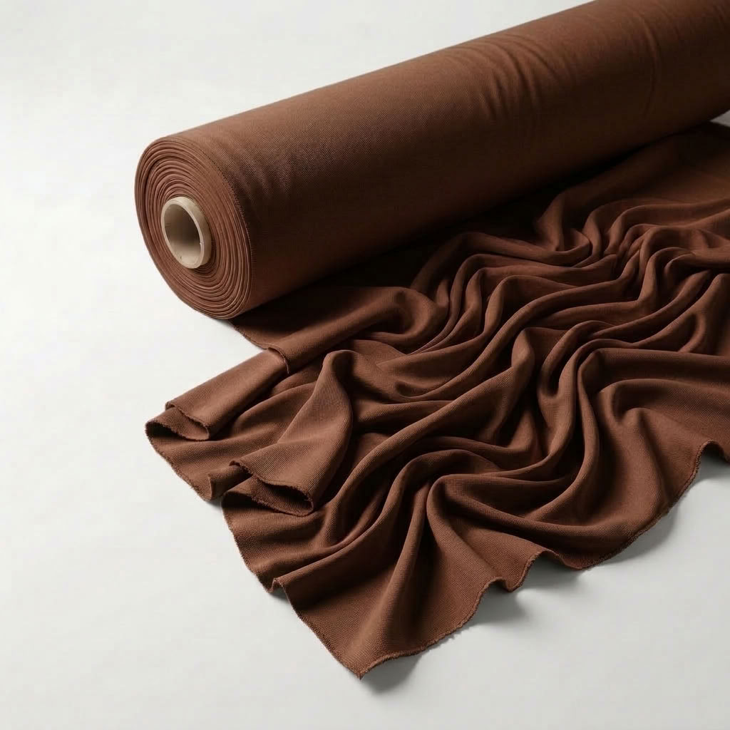 Interlock (Stretch) Drapery Panel in Brown 1266 - fabric roll