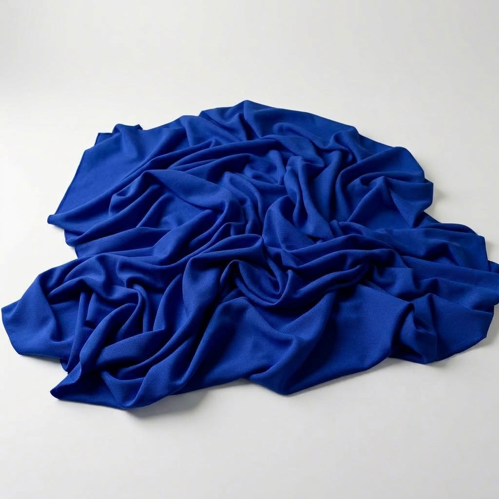 Interlock (Stretch) Drapery Panel in Royal/BRT 1348 - fabric detail 2