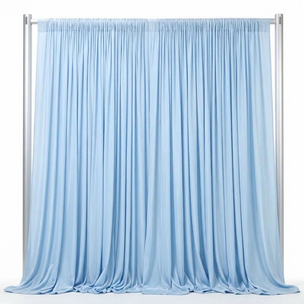 Interlock (Stretch) Drapery Panel in Baby/Blue 1121 - fabric view 2