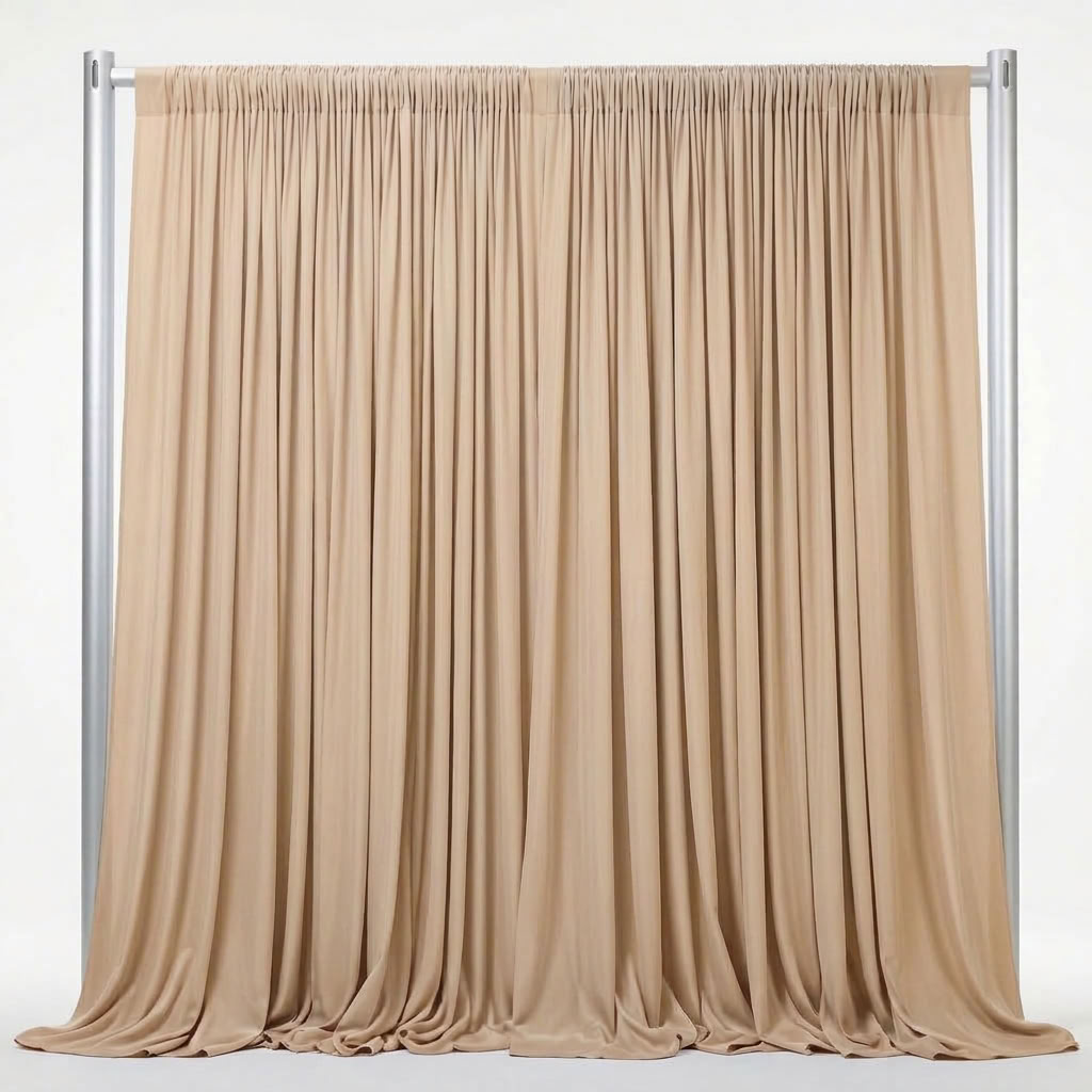 Interlock (Stretch) Drapery Panel in LT/Nude 9952 - fabric view 1
