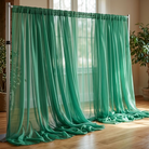 Chiffon Drapery Panel in Emerald 5641 - drapery view 1