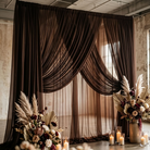 Chiffon Drapery Panel in Brown 1266 - drapery view 7