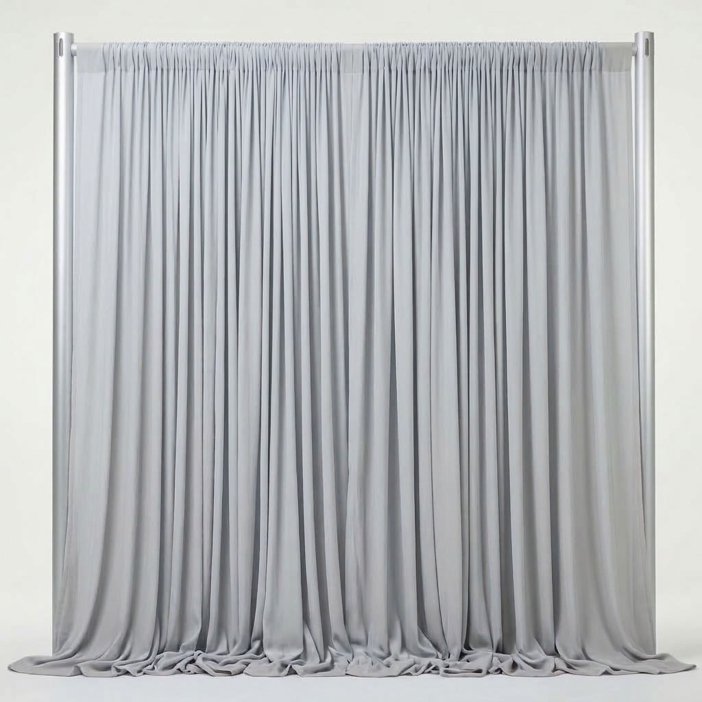 Interlock (Stretch) Drapery Panel in Silver 1302 - fabric view 1