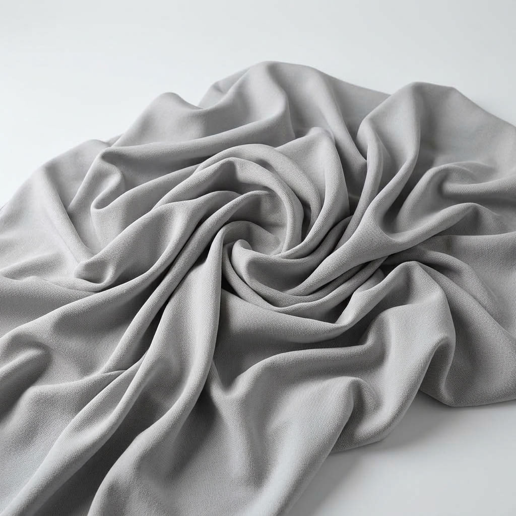 Interlock (Stretch) Drapery Panel in Silver 1302 - fabric detail 1
