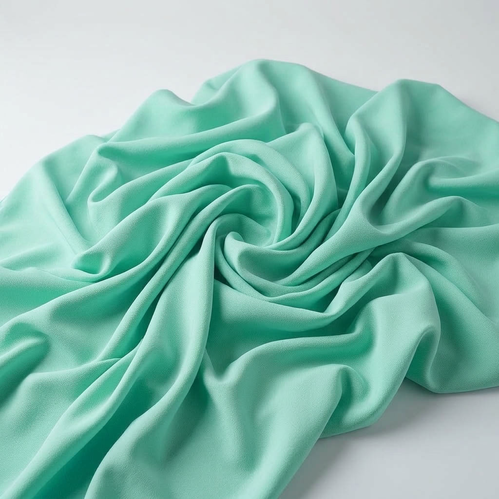Interlock (Stretch) Wholesale Fabric in Jade/L 6328 - loose-fold fabric view
