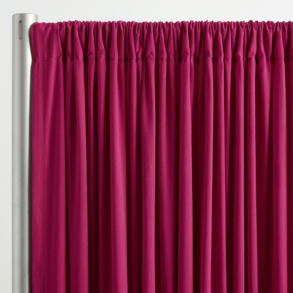 Interlock (Stretch) Drapery Panel in Fuchsia 8621 - hanging drapery