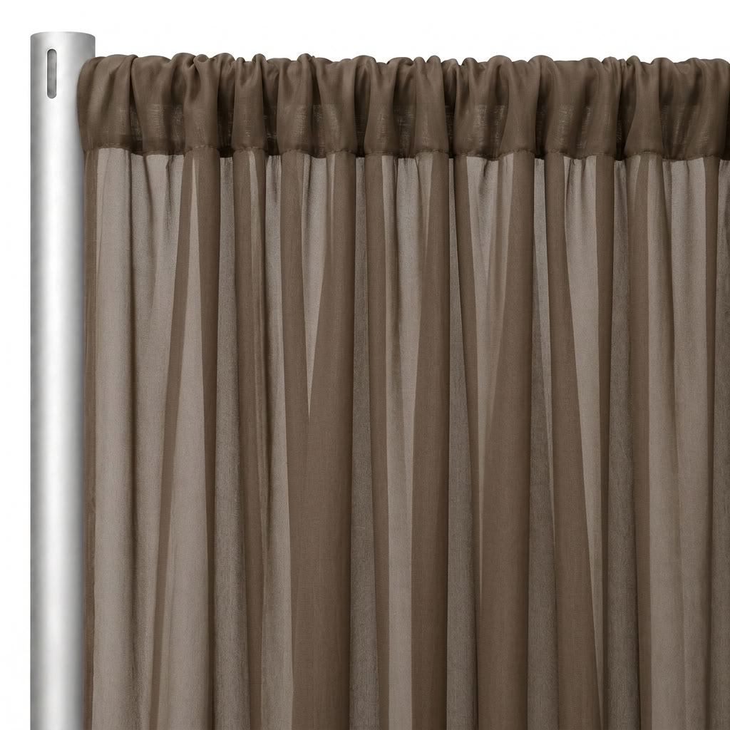Chiffon Drapery Panel in Taupe/D 1184 - hanging panel