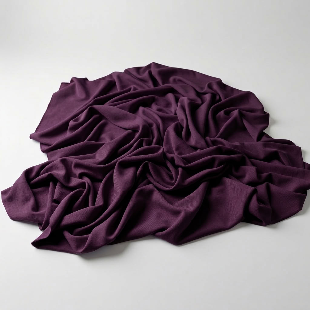 Interlock (Stretch) Drapery Panel in Plum/D 76 - fabric detail 2