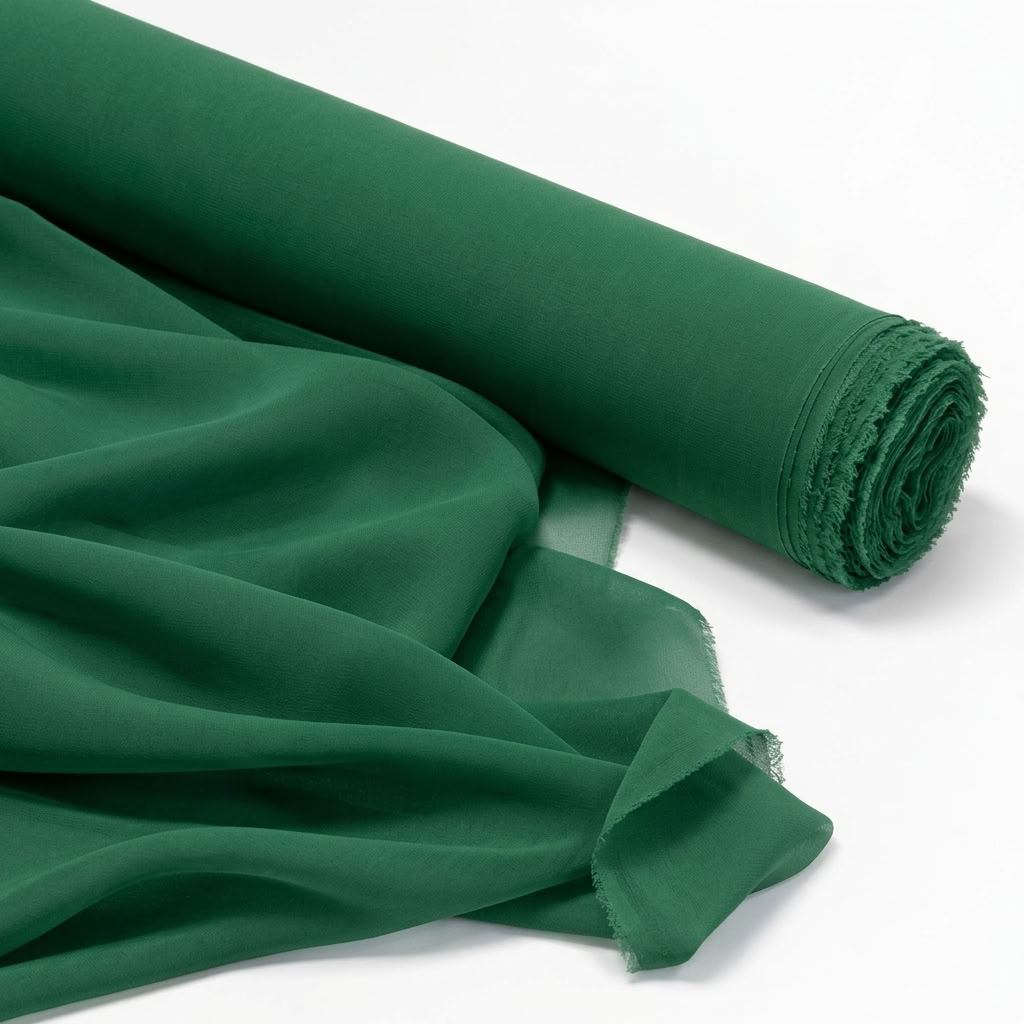 Chiffon Drapery Panel in Green 1875 - fabric roll