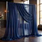 Chiffon Drapery Panel in Navy 1245 - drapery view 8