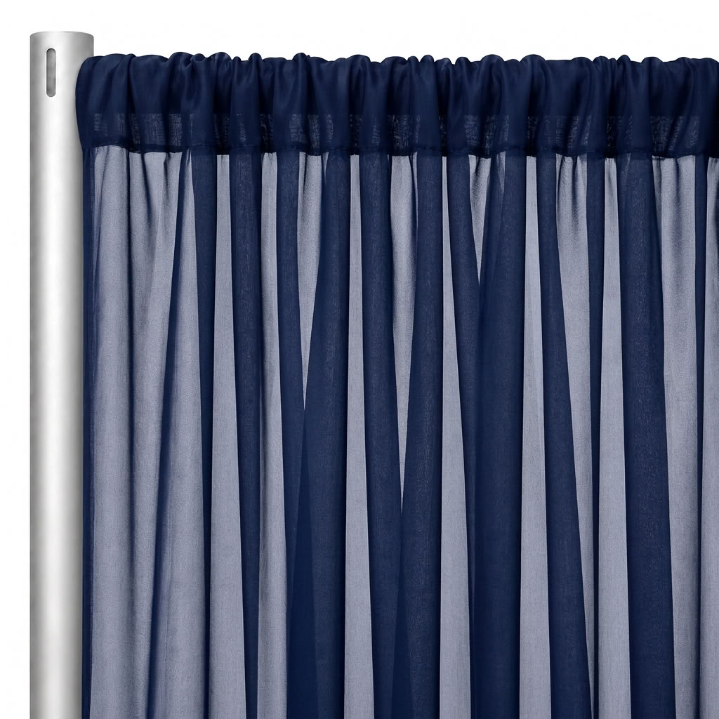 Chiffon Drapery Panel in Navy 1245 - hanging panel