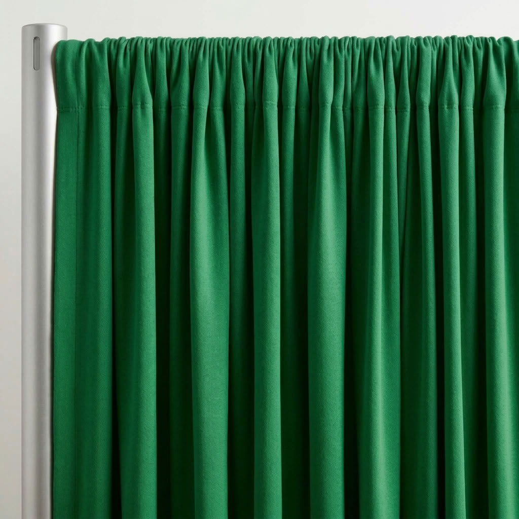 Interlock (Stretch) Drapery Panel in Green 1875 - hanging drapery
