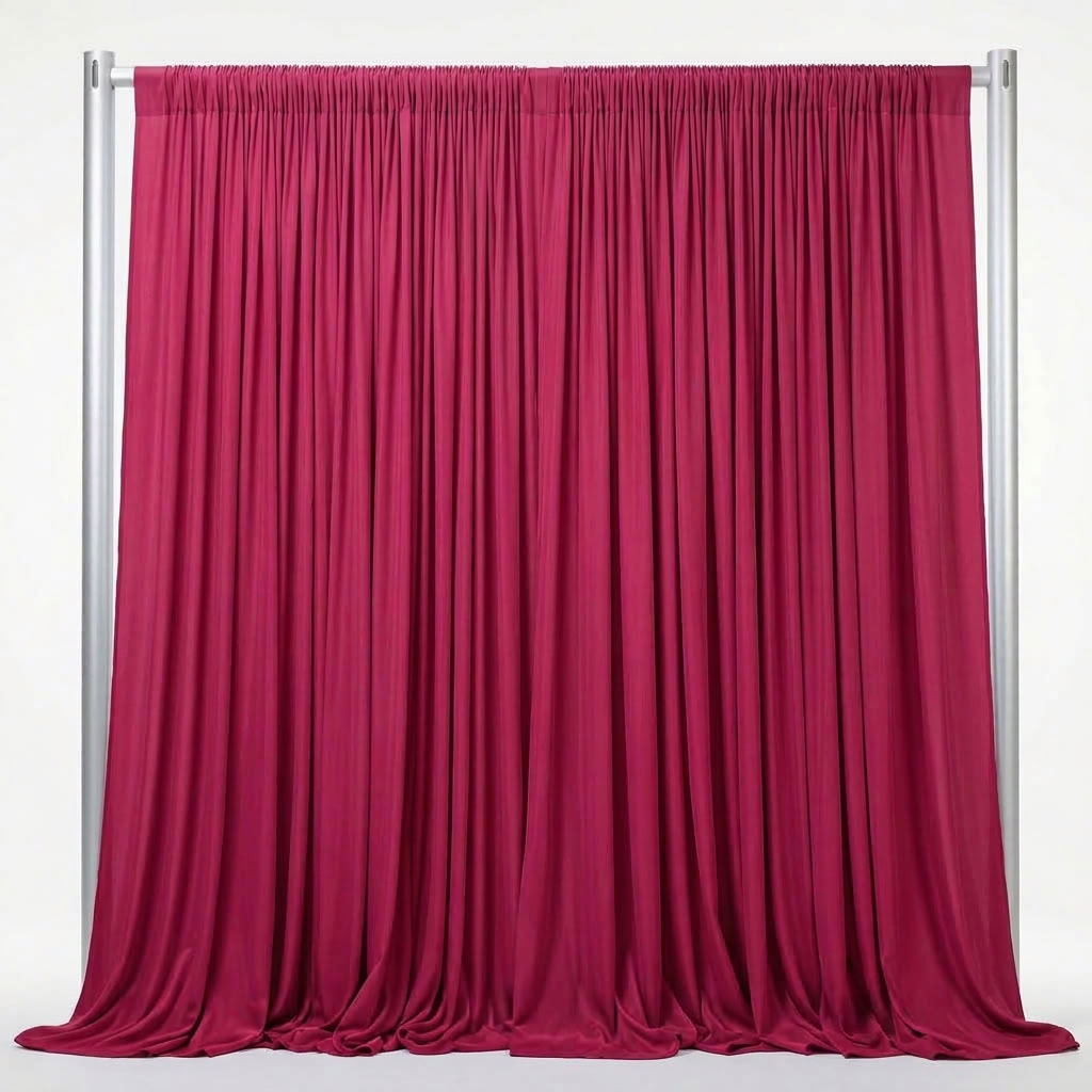 Interlock (Stretch) Drapery Panel in Fuchsia 8621 - fabric view 2