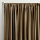 Interlock (Stretch) Drapery Panel in Mocha/D 1380 - hanging drapery
