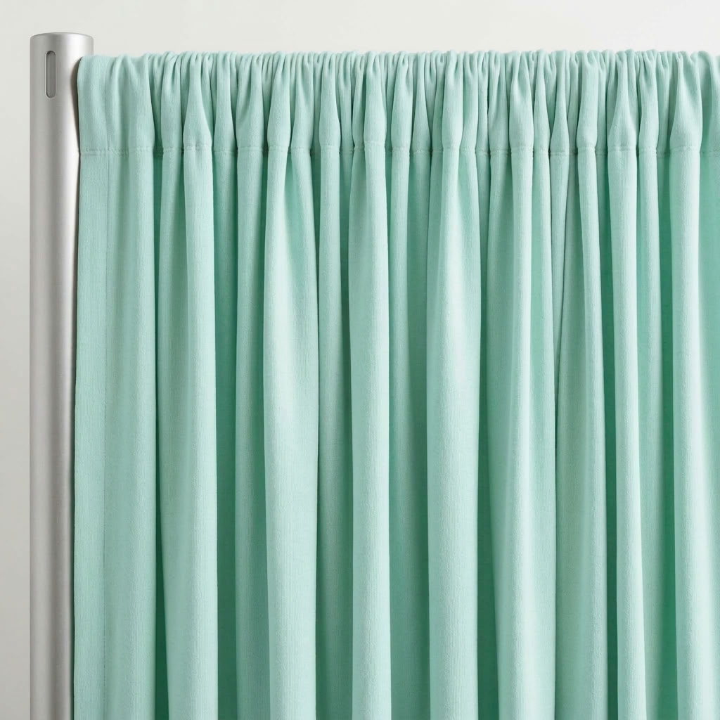 Interlock (Stretch) Drapery Panel in Mint 1769 - hanging drapery
