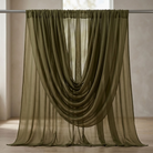 Chiffon Drapery Panel in Olive 1337 - drapery view 8