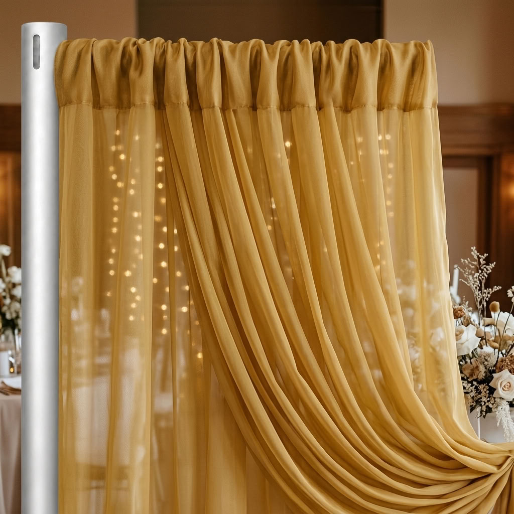 Chiffon Drapery Panel in Gold 1187 - drapery view 6