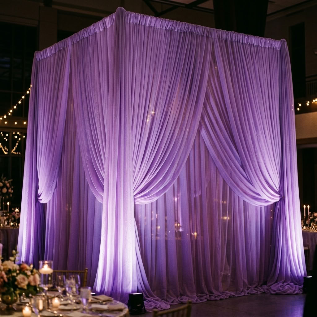 Chiffon Drapery Panel in Lilac 1174 - drapery view 3
