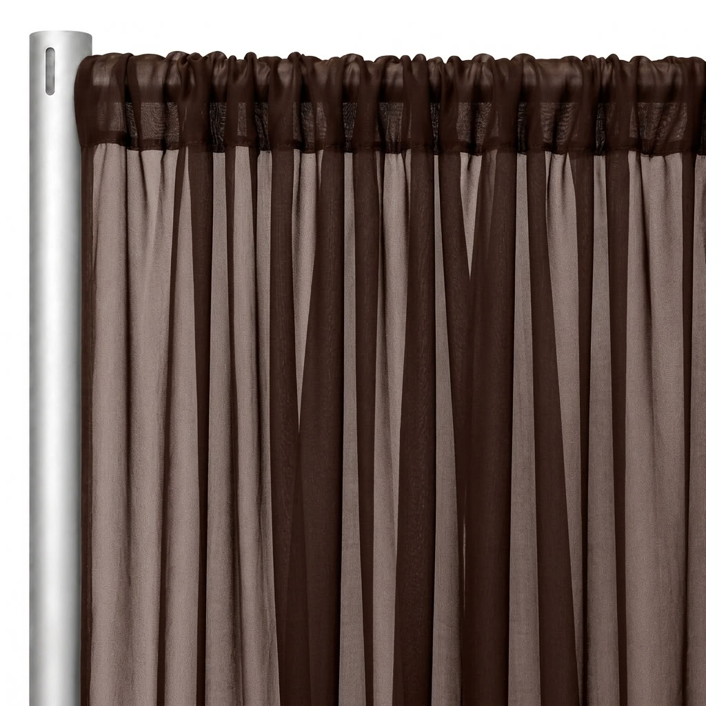 Chiffon Drapery Panel in Brown 1266 - hanging panel