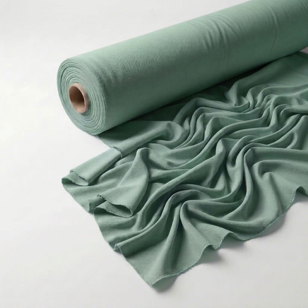 Interlock (Stretch) Drapery Panel in Sage Mint 1750 - fabric roll