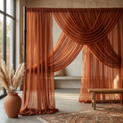 Chiffon Drapery Panel in Rust 1349 - drapery view 8