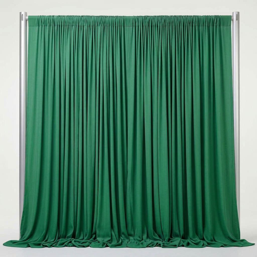 Interlock (Stretch) Drapery Panel in Green 1875 - fabric view 1