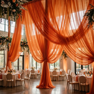 Chiffon Drapery Panel in Orange 1406 - drapery view 2