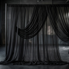 Chiffon Drapery Panel in Black 1115 - drapery view 1