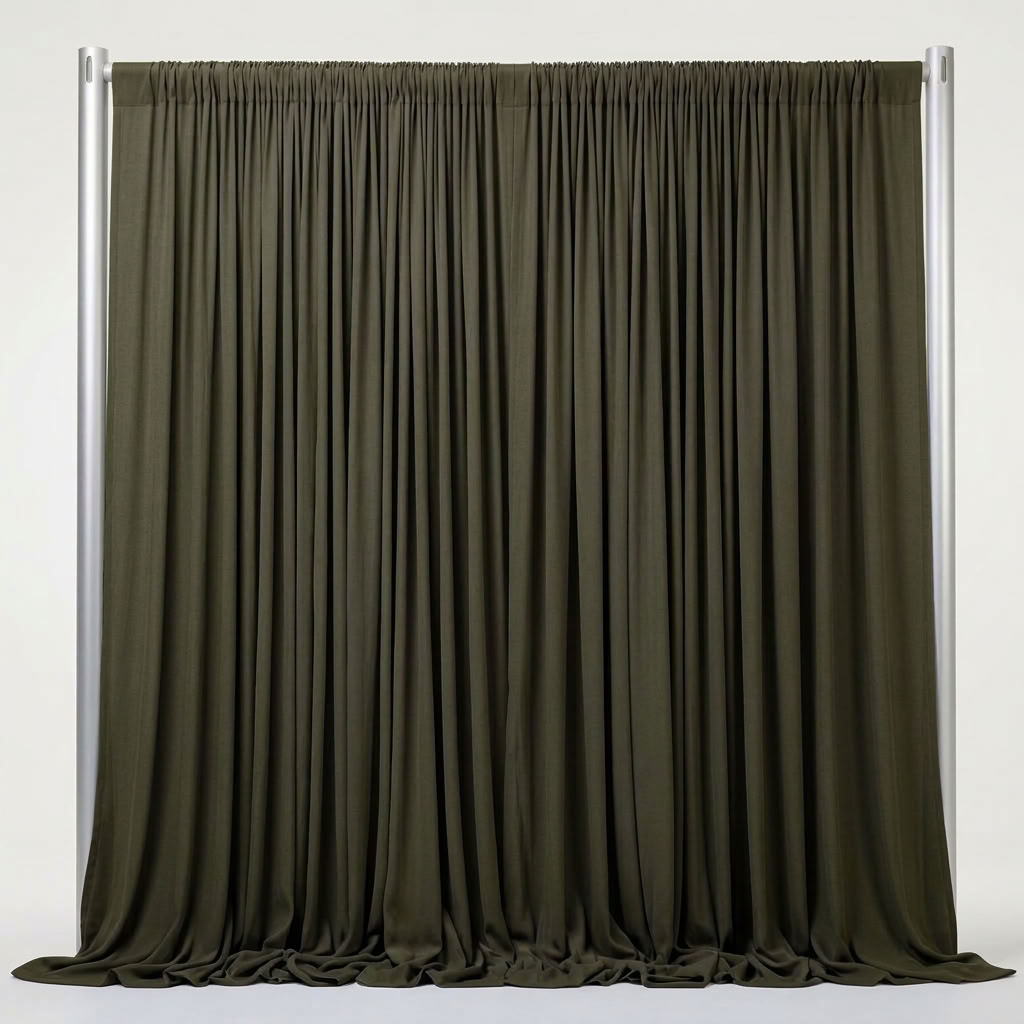 Interlock (Stretch) Drapery Panel in Olive/D 8335 - fabric view 2