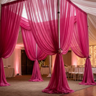 Chiffon Drapery Panel in Fuchsia 1220 - drapery view 8