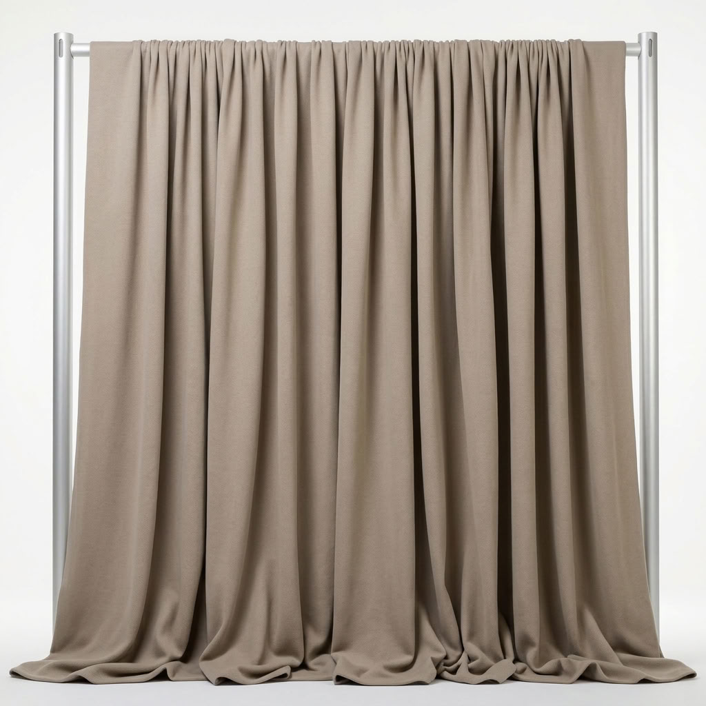 Interlock (Stretch) Drapery Panel in Stone 1775 - fabric view 1