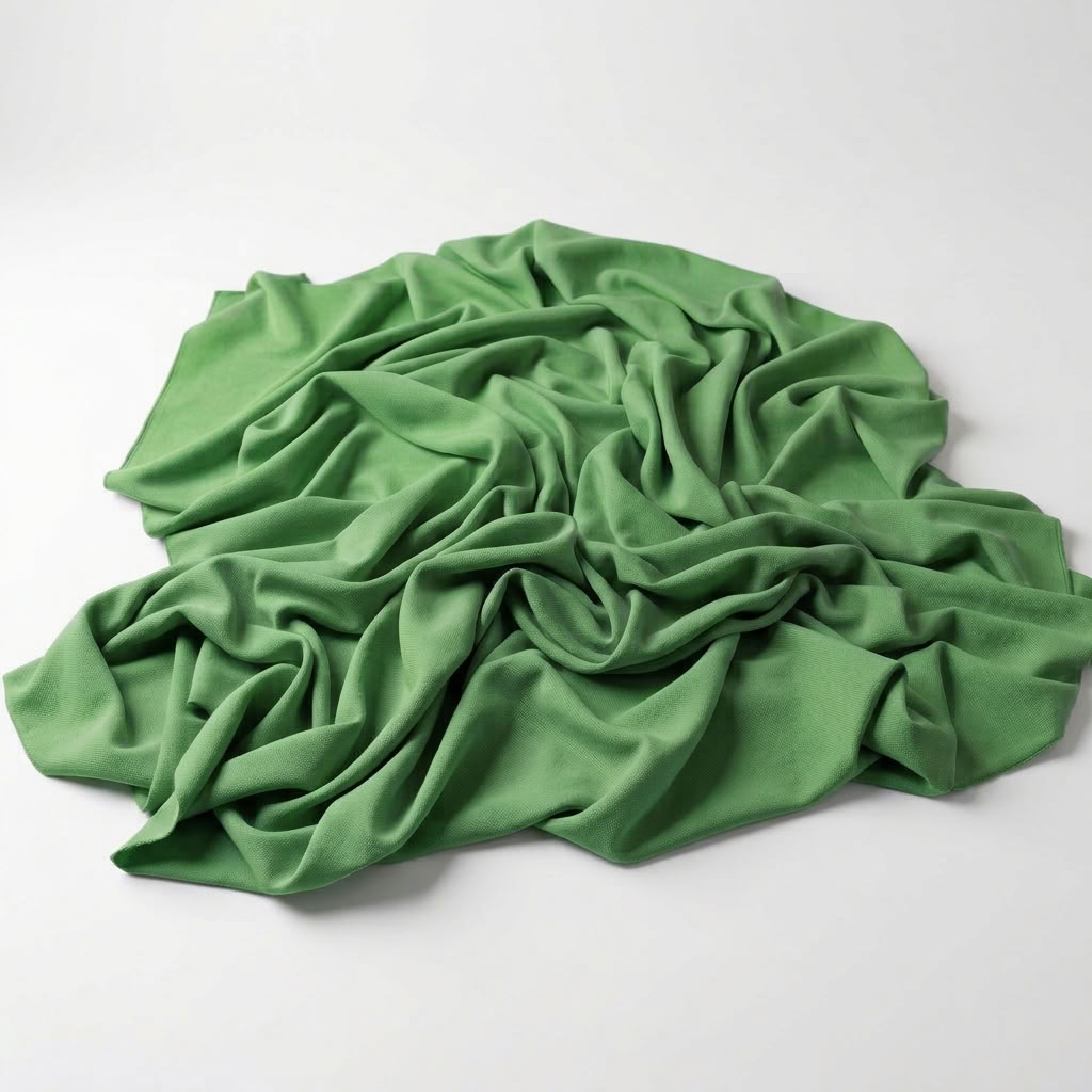 Interlock (Stretch) Drapery Panel in K/Green 3336 - fabric detail 2