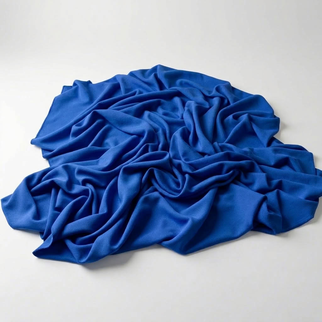 Interlock (Stretch) Wholesale Fabric in Royal 1144 - piled fabric view