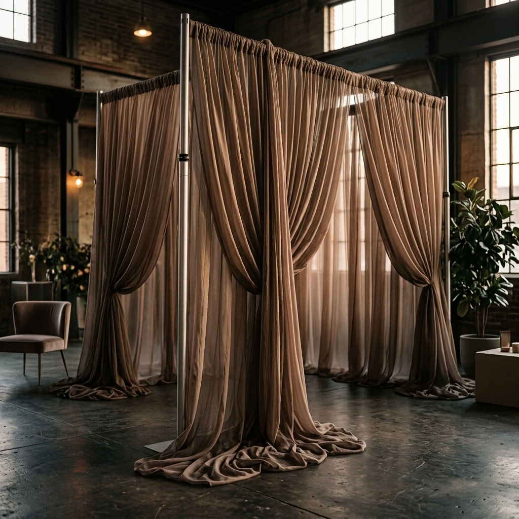 Chiffon Drapery Panel in Taupe/D 1184 - drapery view 4