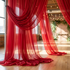 Chiffon Drapery Panel in Red/Lipstck 1193 - drapery view 5