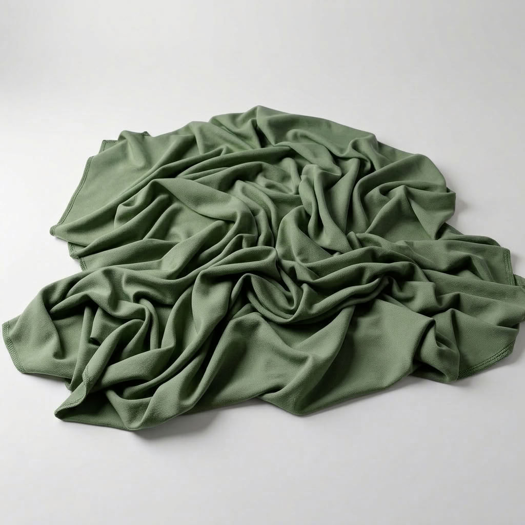Interlock (Stretch) Drapery Panel in Sage/Green 1751 - fabric detail 2
