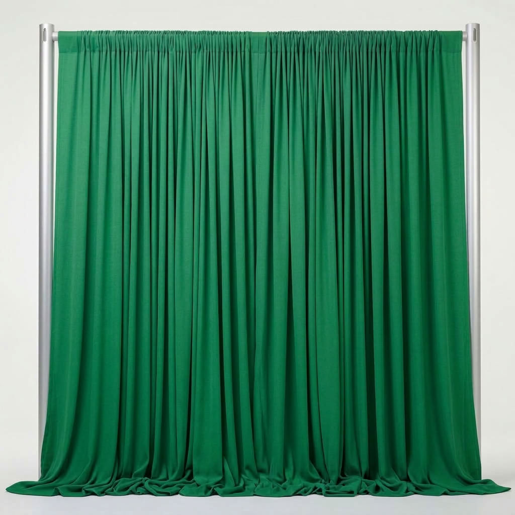 Interlock (Stretch) Drapery Panel in Green 1875 - fabric view 2