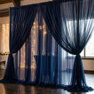 Chiffon Drapery Panel in Navy 1245 - drapery view 7