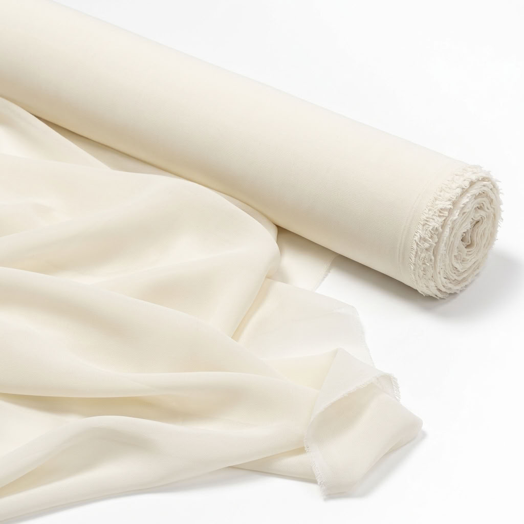 Chiffon Drapery Panel in Ivory 1113 - fabric roll