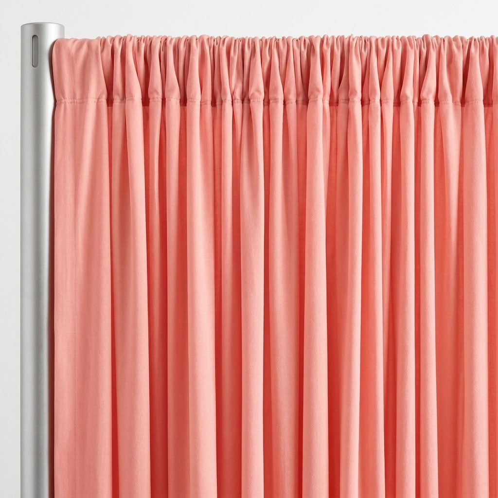 Interlock (Stretch) Drapery Panel in Coral/L 8203 - hanging drapery