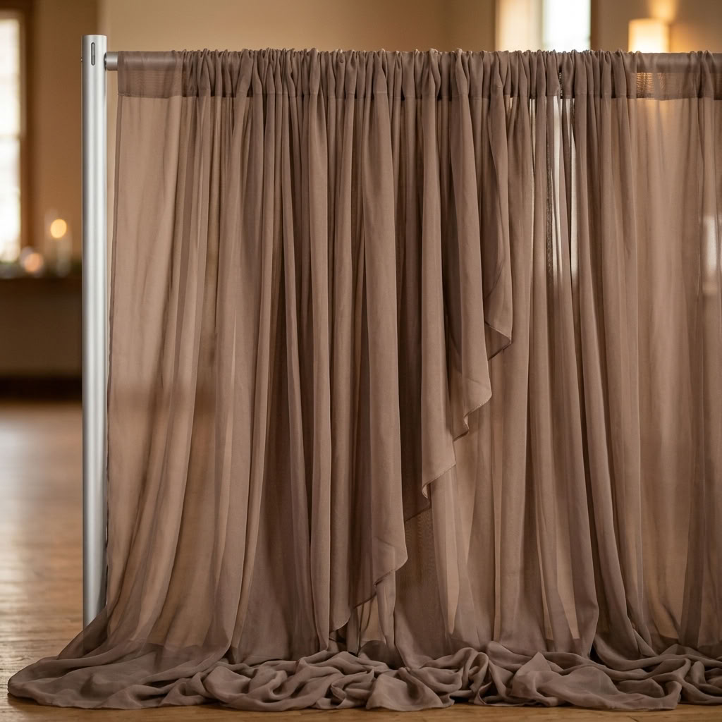 Chiffon Drapery Panel in Mocha 1771 - drapery view 8