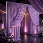 Chiffon Drapery Panel in Lilac 1174 - drapery view 5