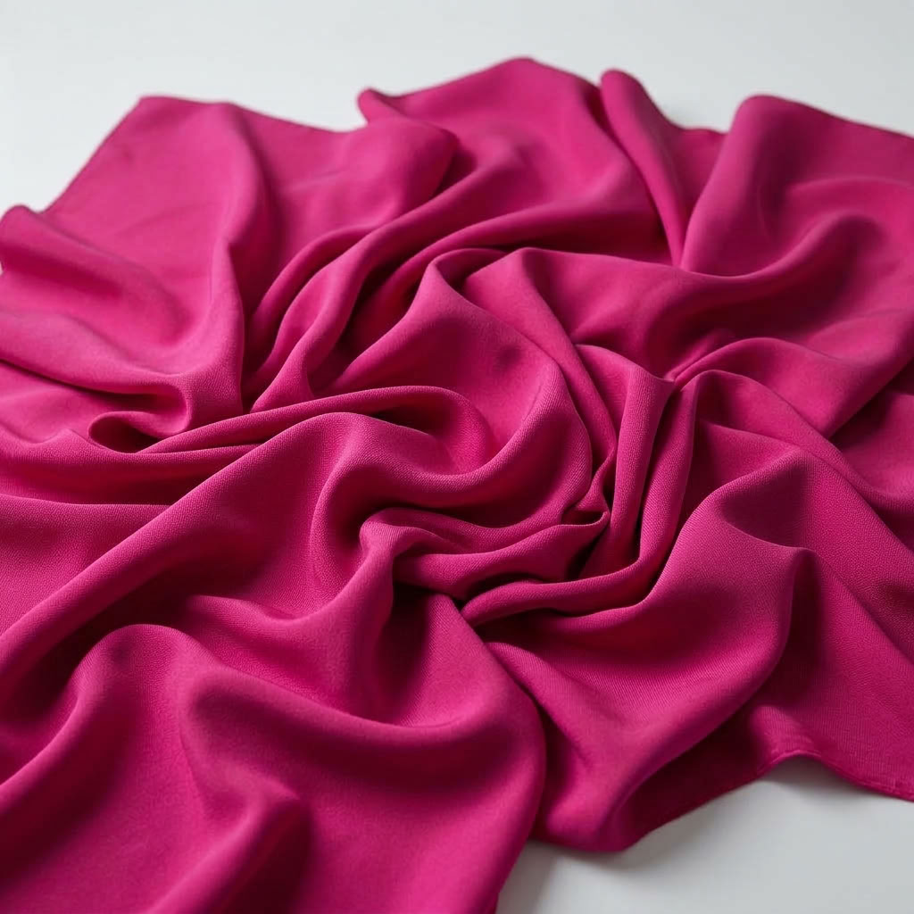 Interlock (Stretch) Wholesale Fabric in Fuchsia 8621 - loose-fold fabric view