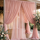 Chiffon Drapery Panel in Rose/Powder 318 - drapery view 5