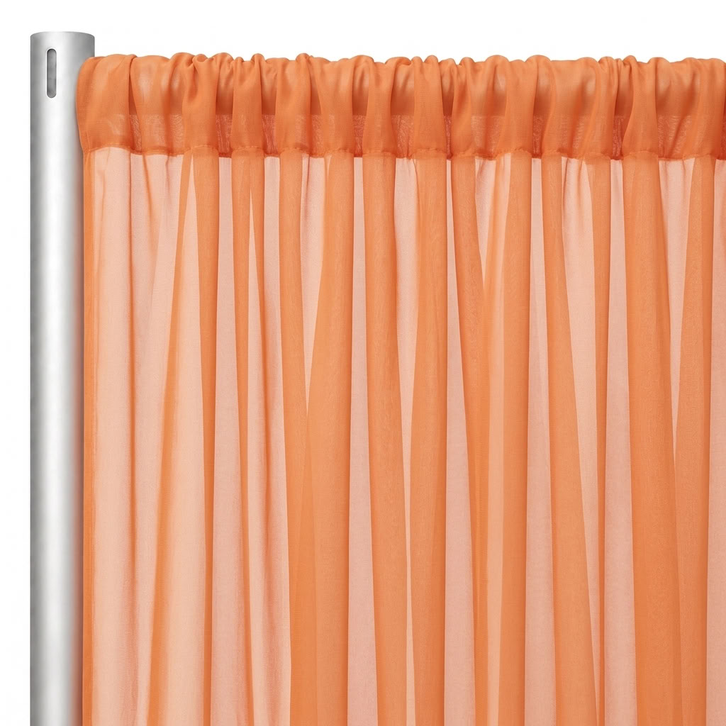 Chiffon Drapery Panel in Orange 1406 - hanging panel