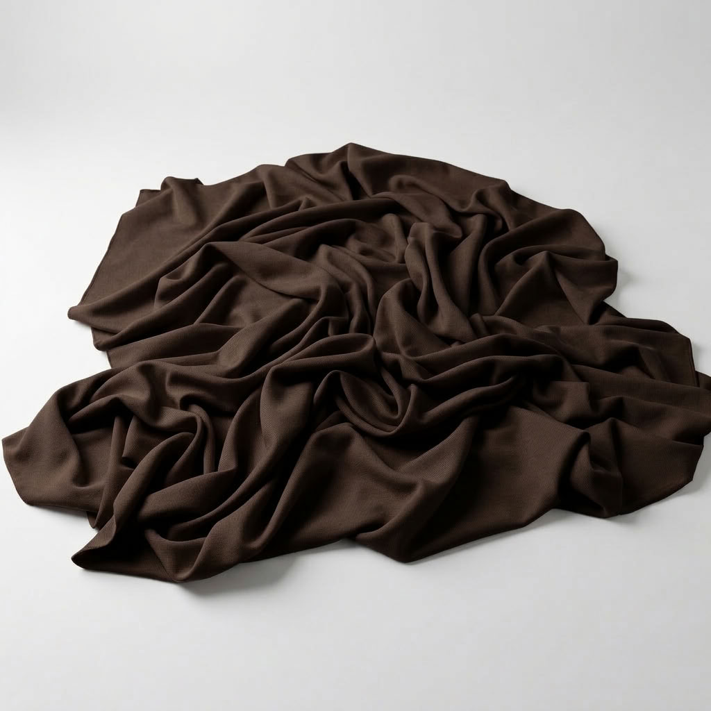 Interlock (Stretch) Drapery Panel in Brown/D 1268 - fabric detail 2