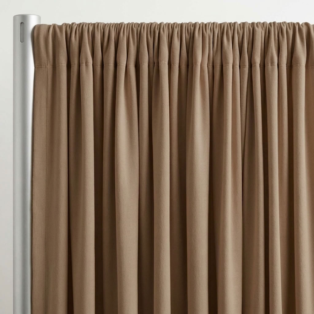 Interlock (Stretch) Drapery Panel in Mocha 1772 - hanging drapery