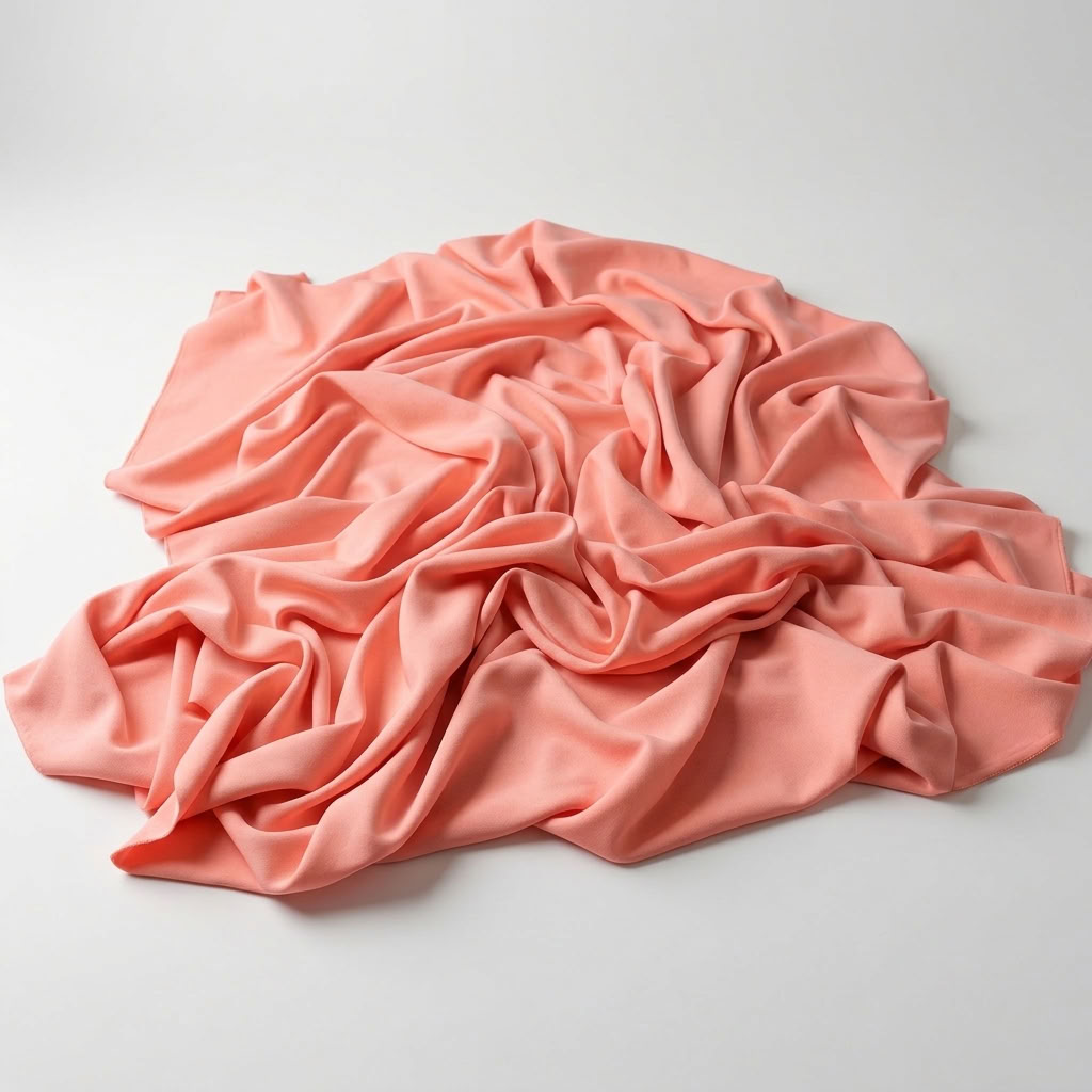 Interlock (Stretch) Drapery Panel in Coral/L 8203 - fabric detail 2