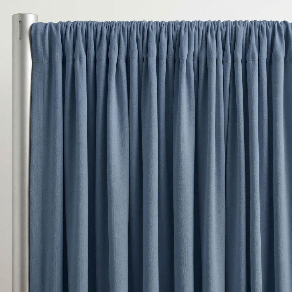 Interlock (Stretch) Drapery Panel in Slate/S 3222 - hanging drapery